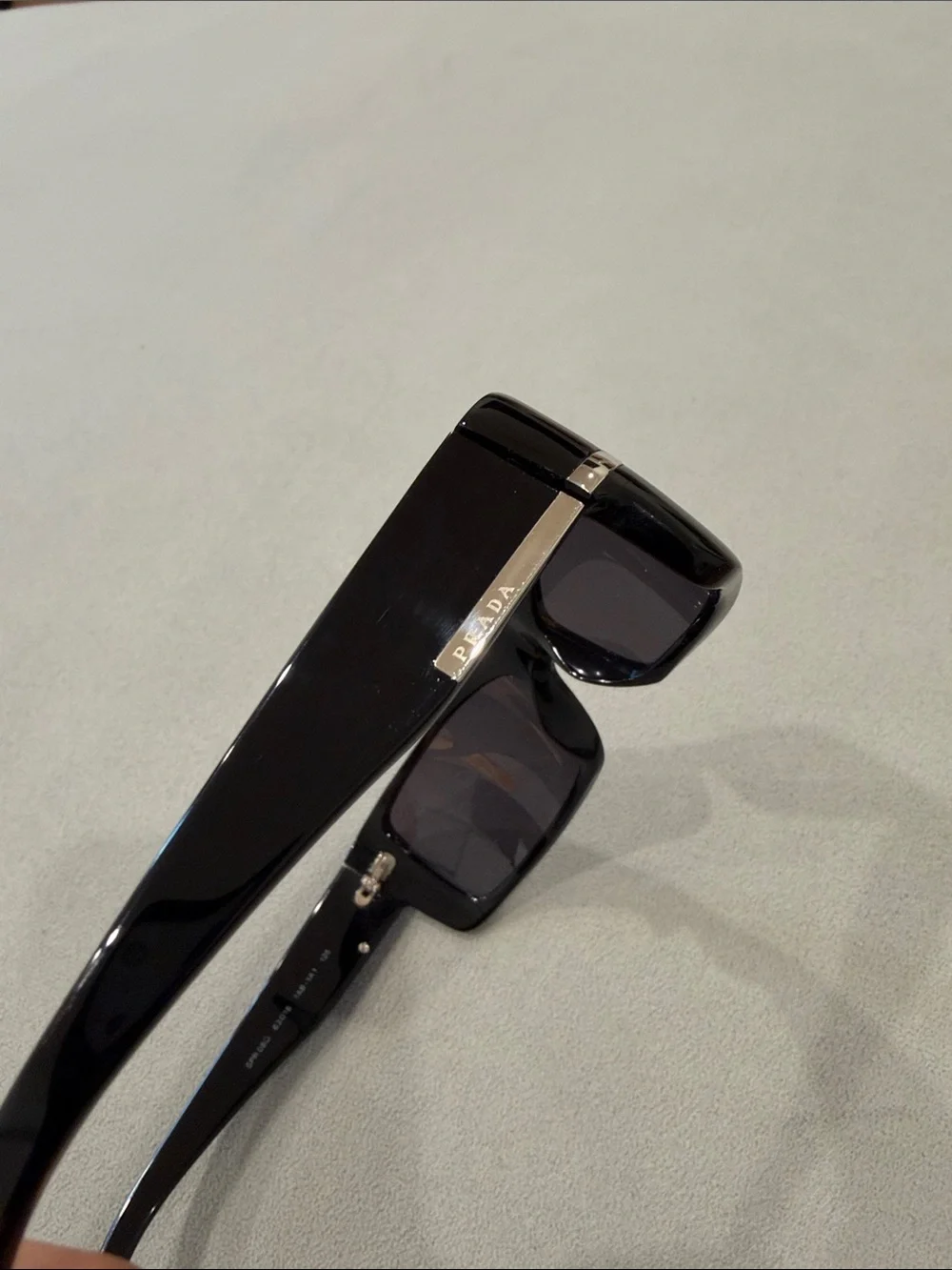 Prada SPR 08G 1AB-1A1 Black Shield Sunglasses – Made in Italy